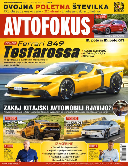 Največja slovenska revija za avtomobilizem, motociklizem in formulo 1.